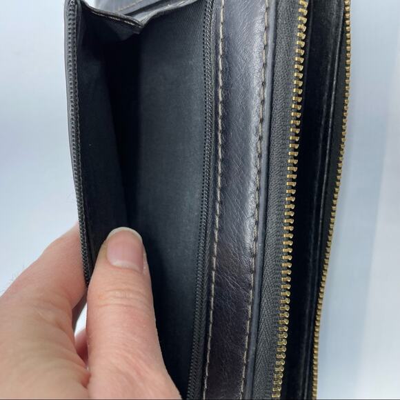 Fossil Green & Blue Patchwork Leather Full Zip Wallet - Picture 7 of 8